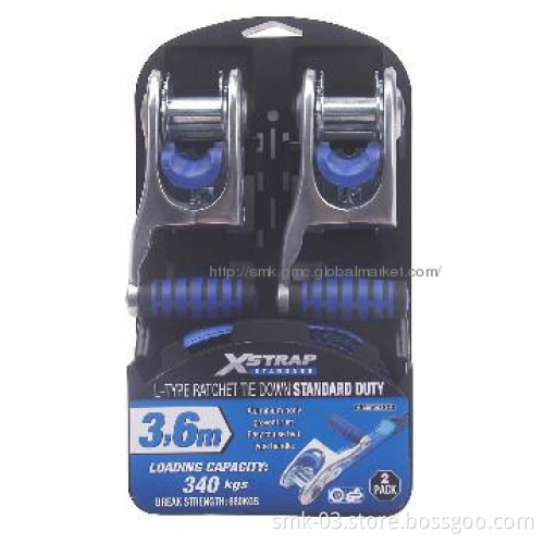 2PK 1\"x12ft Aluminium Tie Down 340kgs PES webbing